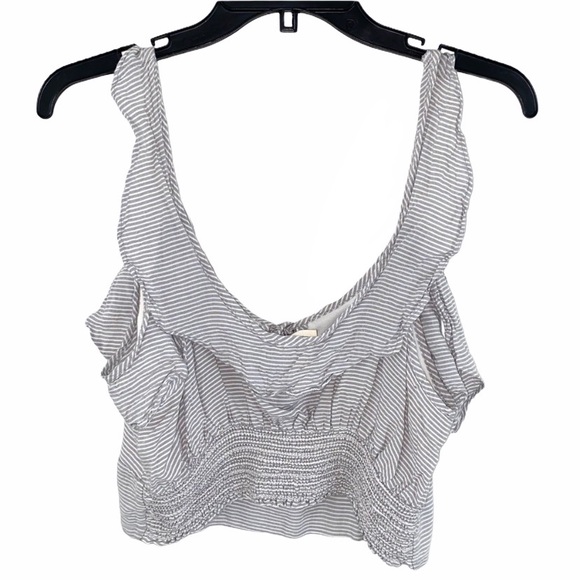 ASOS EMORY PARK Ruffle Crop Pin Cold Shoulder Size Large - Picture 6 of 12